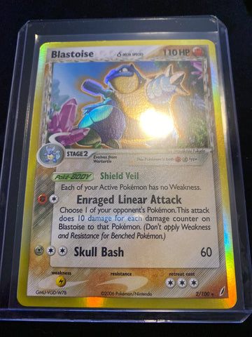 Pokémon Blastoise Delta Species Crystal Guardians Holo  2/100
