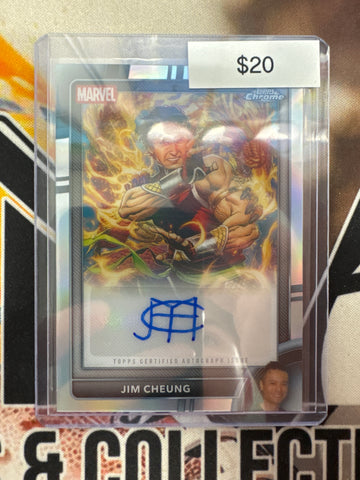 2026 Topps Chrome Marvel Jim Cheung Authentic Marvel Comic Book Artist Autograph Shang-Chi #1 Refractor