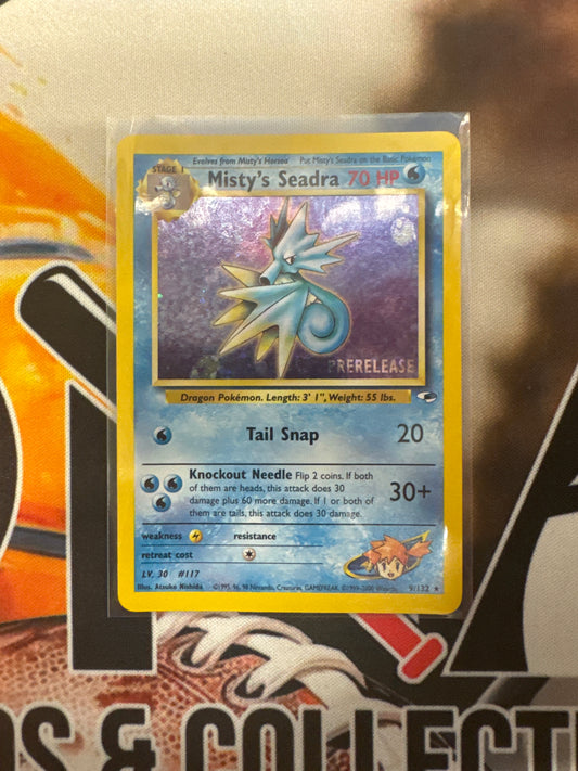 Pokemon Misty’s Seadra Holo Prerelease LP