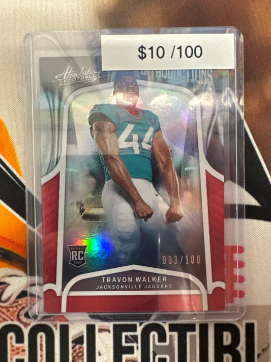 2022 Panini Absolute NFL Travon Walker Rookie Introductions Red /100