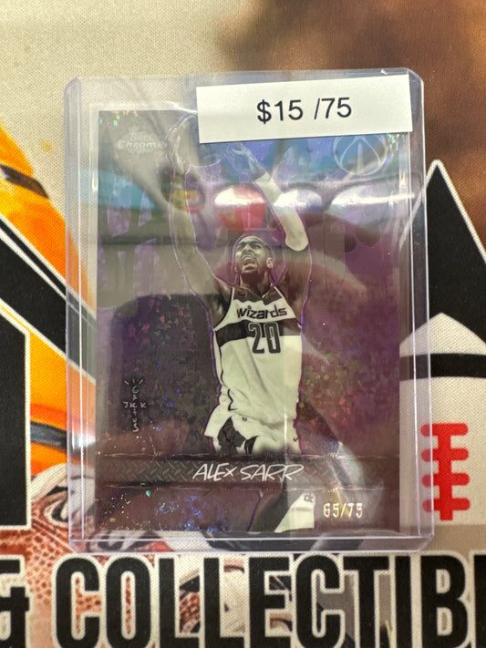 2026 Topps Chrome Cactus Jack Alex Sarr Jacked Up Purple Speckle Refractor /75
