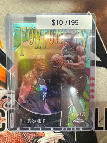 2026 Topps Chrome NBA Update Julius Randle Fortune 15 Aqua Refractor /199