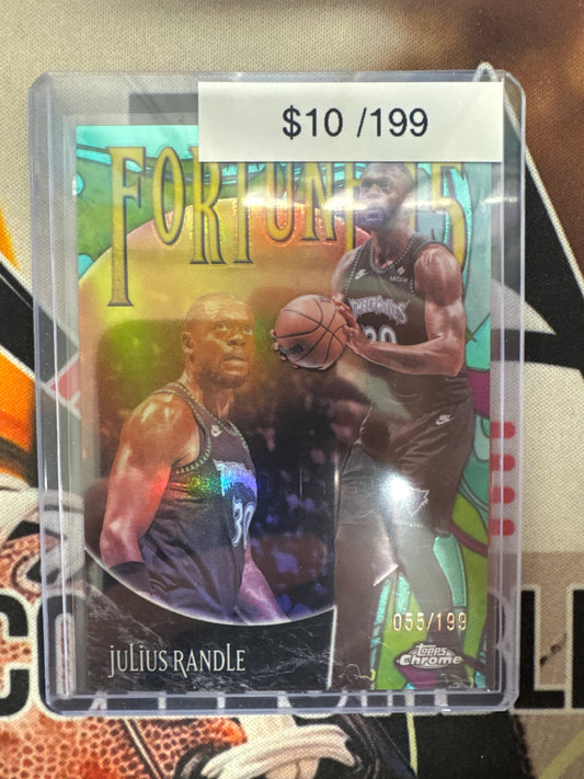 2026 Topps Chrome NBA Update Julius Randle Fortune 15 Aqua Refractor /199