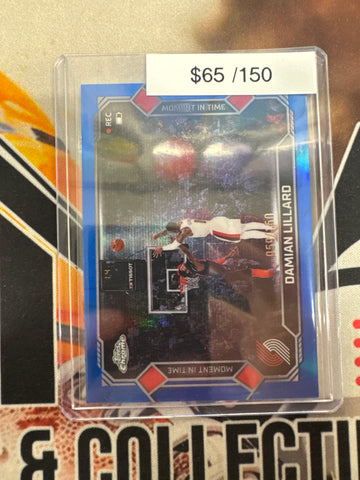 2026 Topps Chrome NBA Damian Lillard Moment In Time Blue Refractor /150