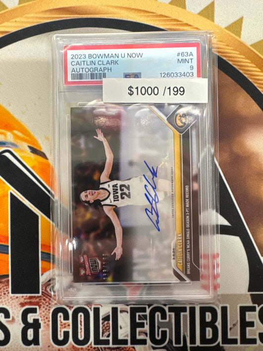 2023 Bowman U Now Basketball Caitlin Clark Autograph /199 PSA 9