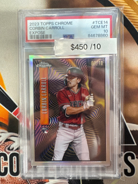 2023 Topps Chrome MLB Corbin Carroll Rookie Expose /10 PSA 10