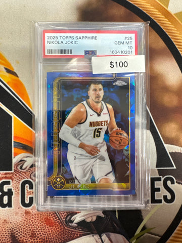 2025 Topps Chrome NBA Sapphire Nikola Jokic PSA 10