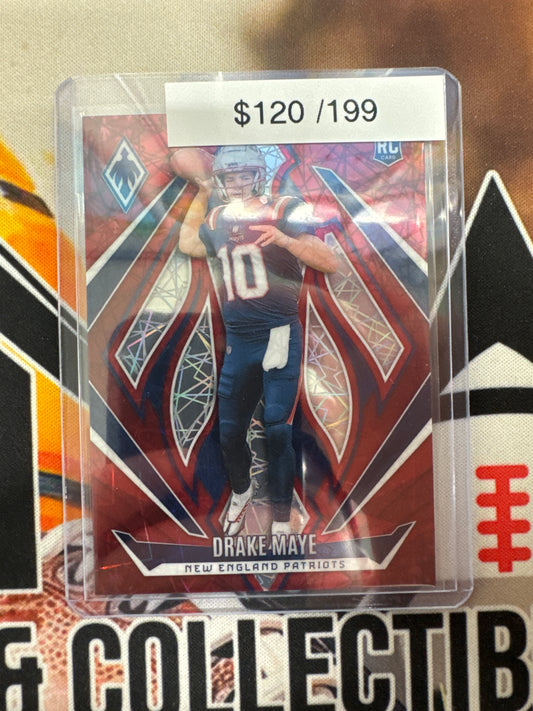 2024 Panini Phoenix NFL Drake Maye Rookie Red Laser Prizm /199