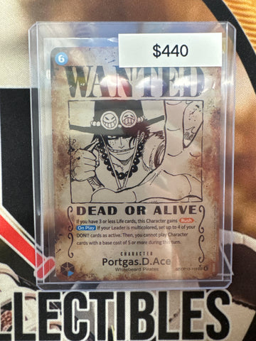 One Piece Portgas.D.Ace (Wanted Poster) OP13-119 Secret Rare Carrying On His Will NM
