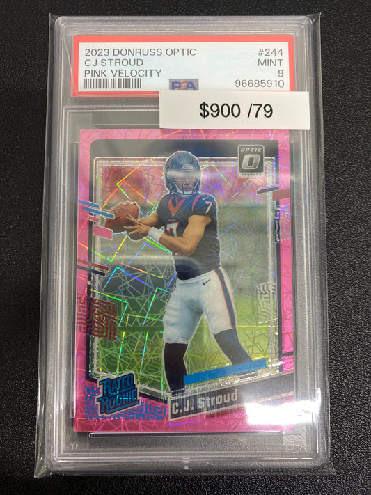 2023 Optic CJ Stroud Pink Velocity /79 PSA 9