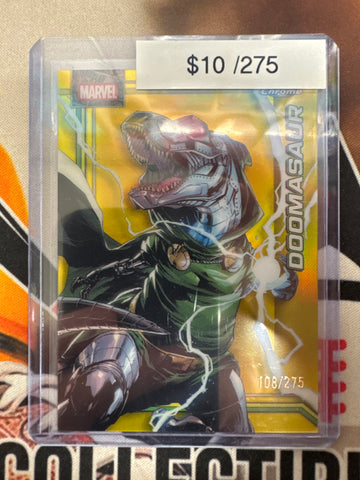 2026 Topps Chrome Marvel Doomasaur Yellow Refractor /275