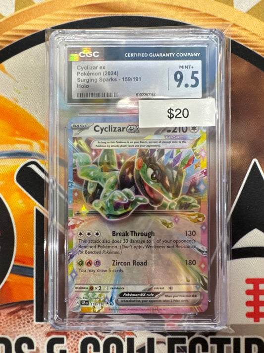 2024 Pokemon Cyclizar Ex 159/191 Surging Sparks CGC 9.5