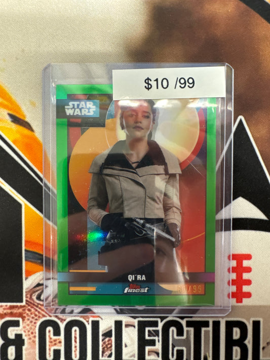 Topps Finest Star Wars Qi’Ra Green Refractor /99
