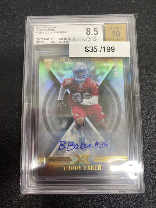 2017 Panini XR Budda Baker Rookie Autograph /199 BGS 8.5/10