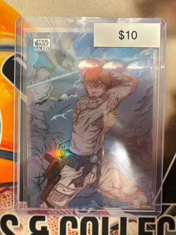 Topps Chrome Star Wars Galaxy Reclaiming The Lightsaber Duel On Cloud City Refractor