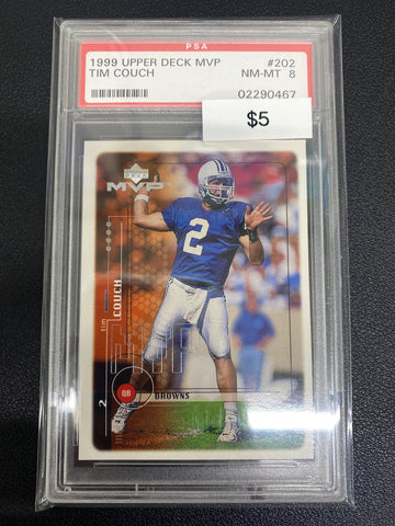 1999 Upper Deck MVP Tim Couch Rookie PSA 8