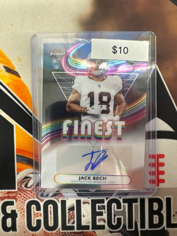 2025 Topps Finest NFL Jack Bech Rookie Finest Autograph