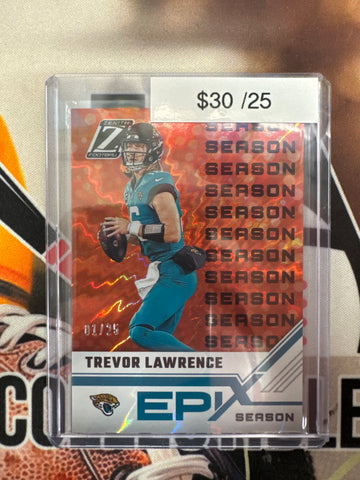 2023 Panini Zenith NFL Trevor Lawrence EPI Season Orange Prizm /25