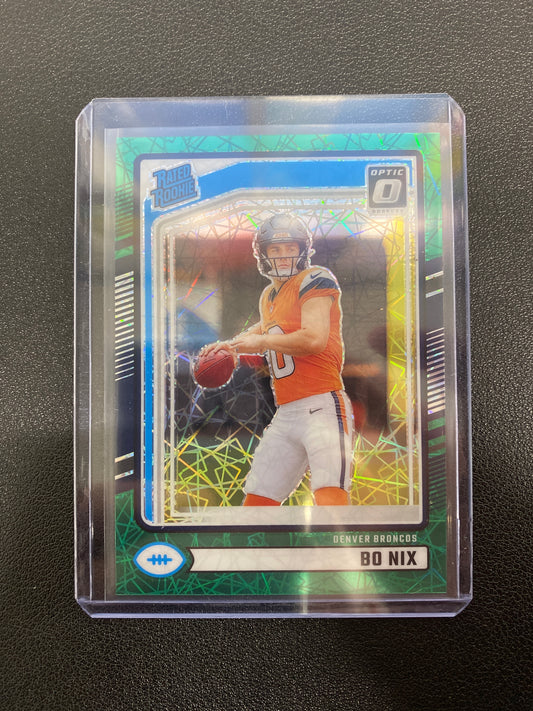 2024 Panini Donruss Optic Bo Nix Green Laser Rated Rookie