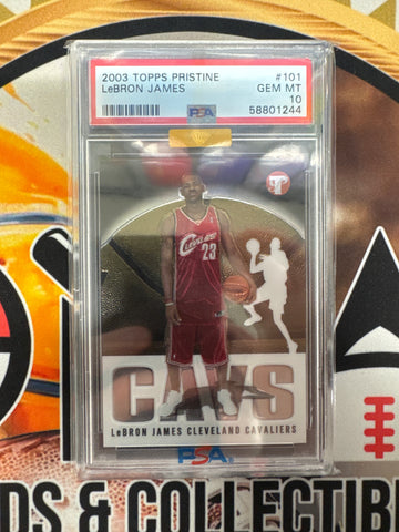 2003 Topps Pristine NBA LeBron James Rookie MBA Gold Diamond PSA 10