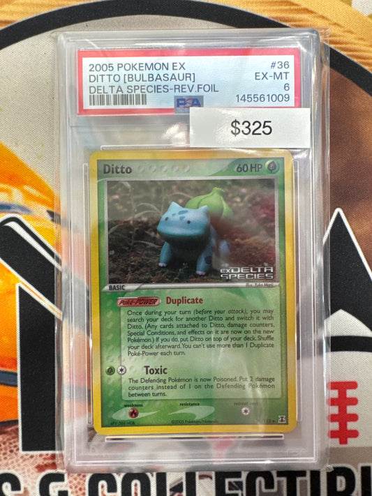 2005 Pokemon EX Ditto (Bulbasaur) Delta Species Reverse Holo PSA 6
