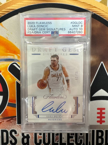 2020 Panini Flawless NBA Luka Doncic Draft Gem Signatures /25 PSA 9 Auto 10