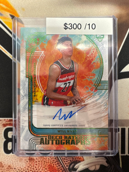 2026 Topps Motif Basketball Will Riley Deco Rated Autographs Rookie Green Refractor /10