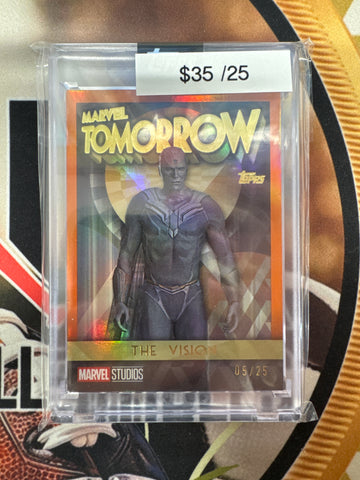 2025 Topps Marvel The Collector Wanda Vision The Vision Marvel Tomorrow Orange Refractor /25