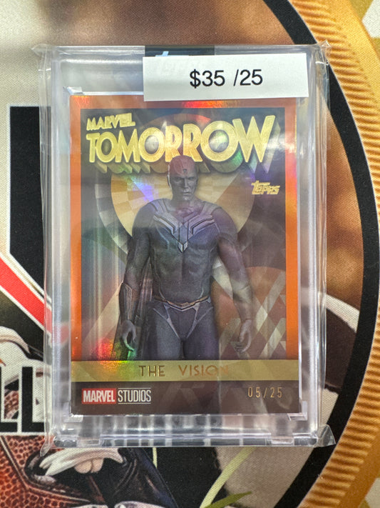 2025 Topps Marvel The Collector Wanda Vision The Vision Marvel Tomorrow Orange Refractor /25