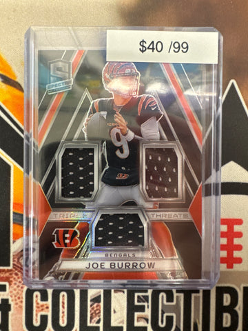 2024 Panini Spectra NFL Joe Burrow Triple Threats Black Prizm /99