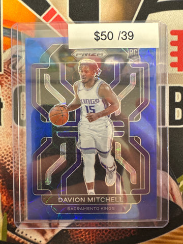 2021-22 Panini Prizm NBA Davion Mitchell Rookie Blue Choice Prizm /39