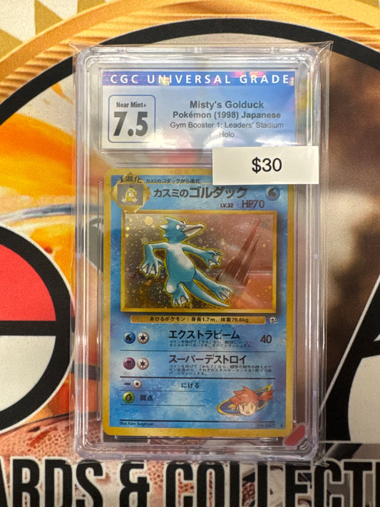 1998 Pokémon Misty’s Golduck Gym Booster 1: Leaders Stadium Holo No. 055 CGC 7.5