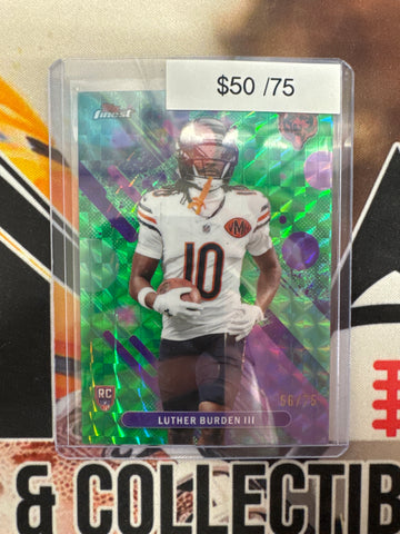 2025 Topps Finest NFL Luther Burden III Rookie Common Green Geometric Refractor /75