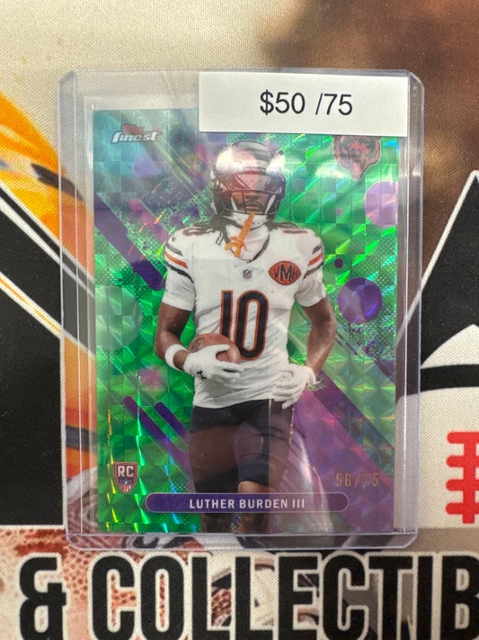 2025 Topps Finest NFL Luther Burden III Rookie Common Green Geometric Refractor /75