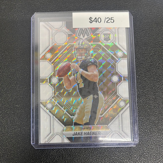 2023 NFL Mosaic Jake Haener White Mosaic Rookie /25