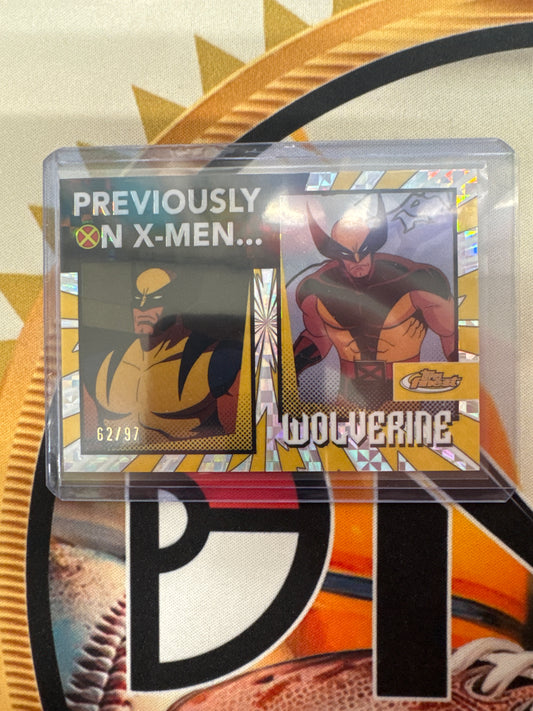 2025 Topps Finest X-Man Wolverine Previously On X-Man Hyper Refractor /97