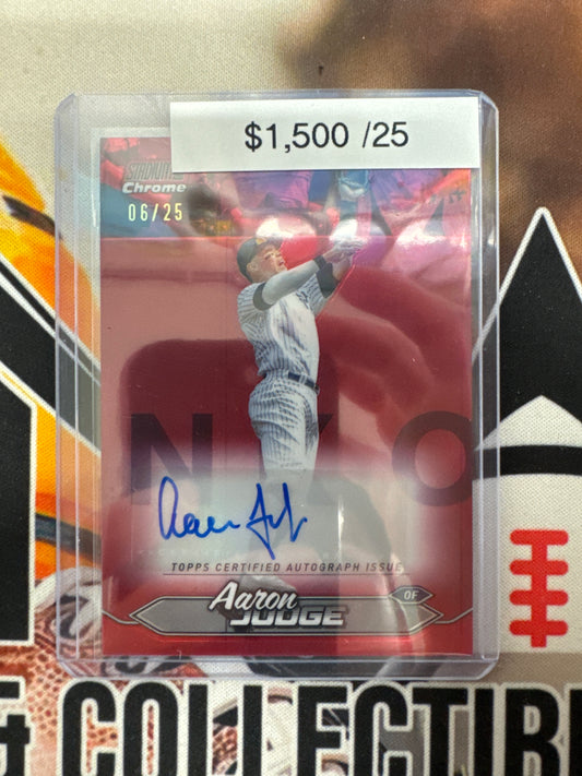 2024 Topps Stadium Club MLB Aaron Judge Autograph Red Refractor /25