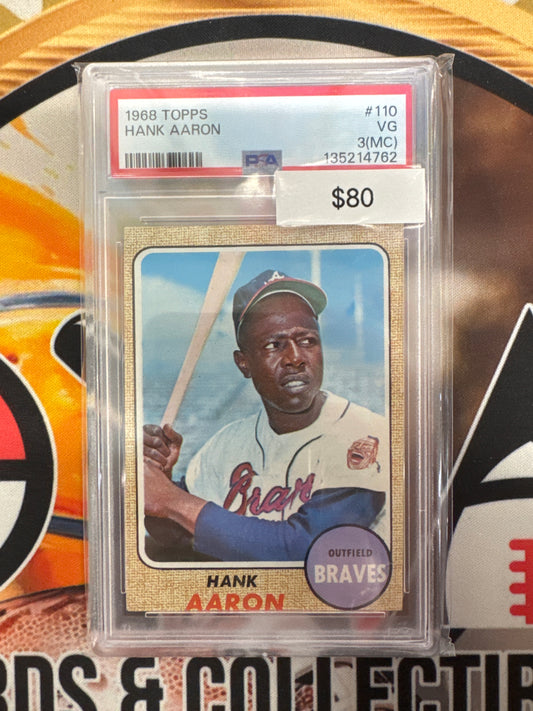 1968 Topps MLB Hank Aaron PSA 3(MC)