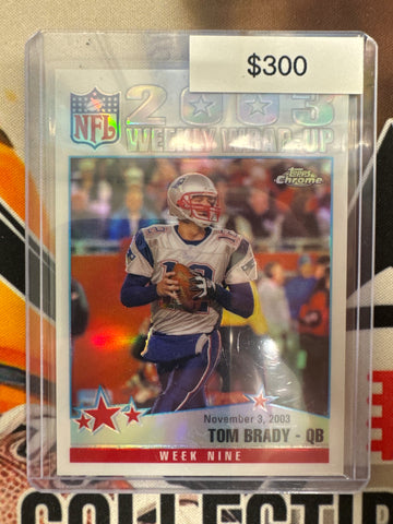 2004 Topps Chrome NFL Tom Brady 2003 Weekly Wrap-Up Week Nine Refractor