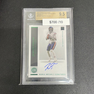 2021 Panini Encased Rookie Notable Signatures Emerald Justin Fields /10 Auto Beckett 9.5