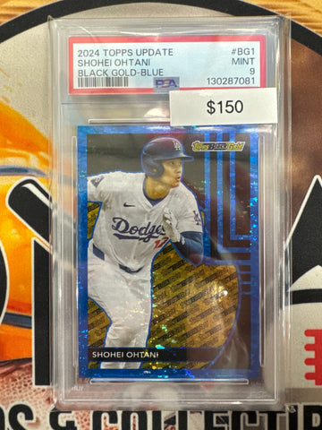 2024 Topps Update MLB Shohei Ohtani Black Gold Blue Refractor PSA 9