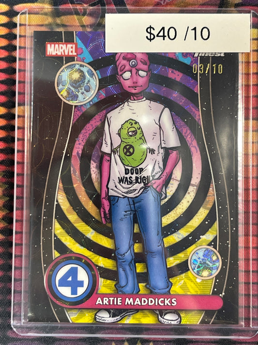 2026 Topps Finest Marvel Fantastic Four Artie Maddicks Negative Zone Black Scope /10