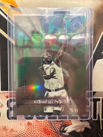 2026 Topps Chrome NBA X Cactus Jack Kawhi Leonard Jacked-Up Green Refractor /99