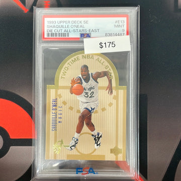 1993 NBA Shaquille O’Neal Upper Deck SE Die Cut All-Stars-East PSA 9