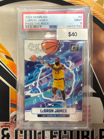 2024 Panini Donruss NBA LeBron James Pass The Rock PSA 9