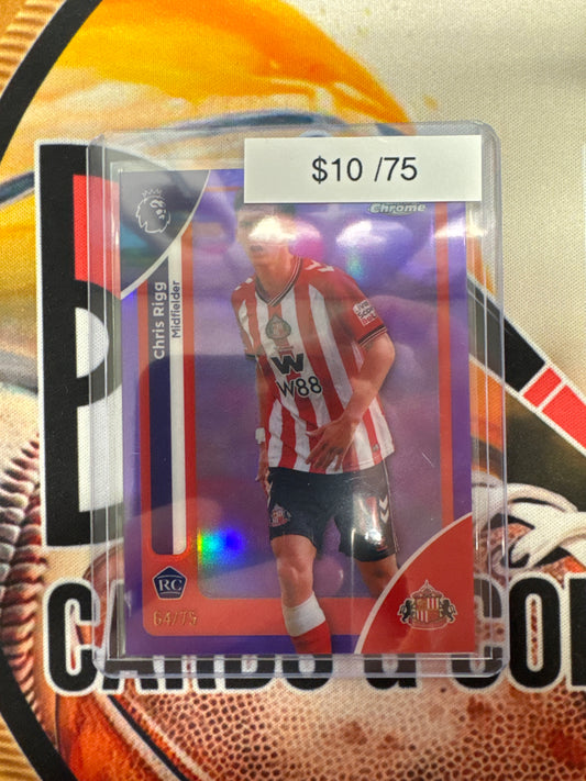 2026 Topps Chrome English Premier League Chris Rigg Rookie Purple Refractor /75