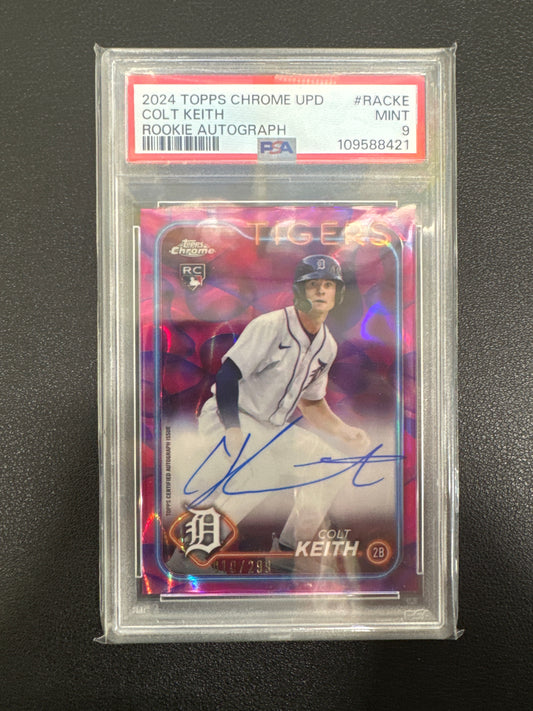 2024 Topps Chrome Update MLB Colt Keith Rookie Autograph Purple Raywave /299 PSA 9