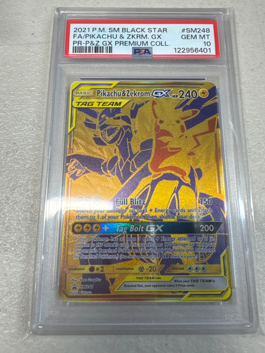 Pokemon Pikachu & Zekrom SM248 PSA 10