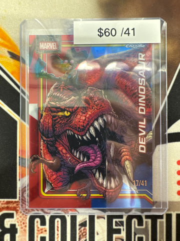 2026 Topps Chrome Marvel Devil Dinosaur Captain America’s Star Refractor /41