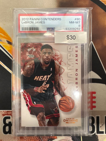 2012 Panini Contenders Basketball LeBron James PSA 8